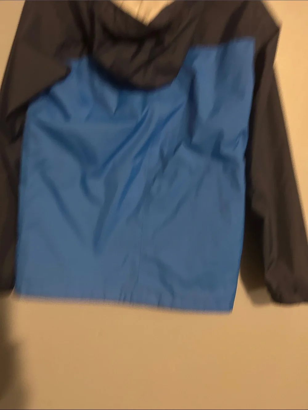 Columbia Kids Blue and Black Hooded Rain Jacket